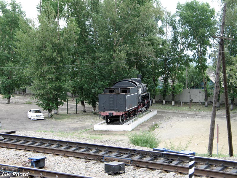 Паровоз-памятник на станции Шилка-Товарная