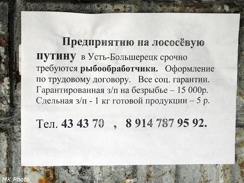 Объявление на остановке