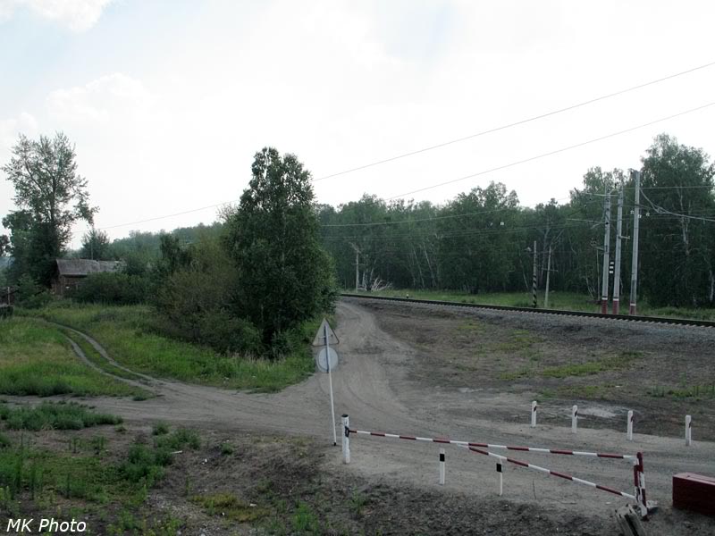 Вид на чётный путь с нечётного у западной развилки