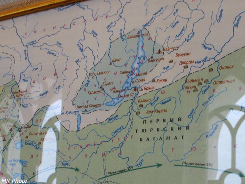 Карта поселения курыкан севернее Первого тюркского каганата