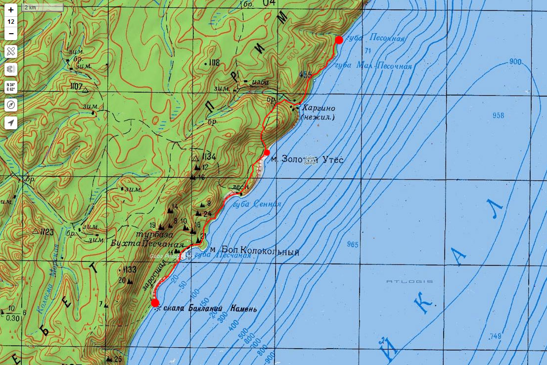 Бухта песчаная байкал карта