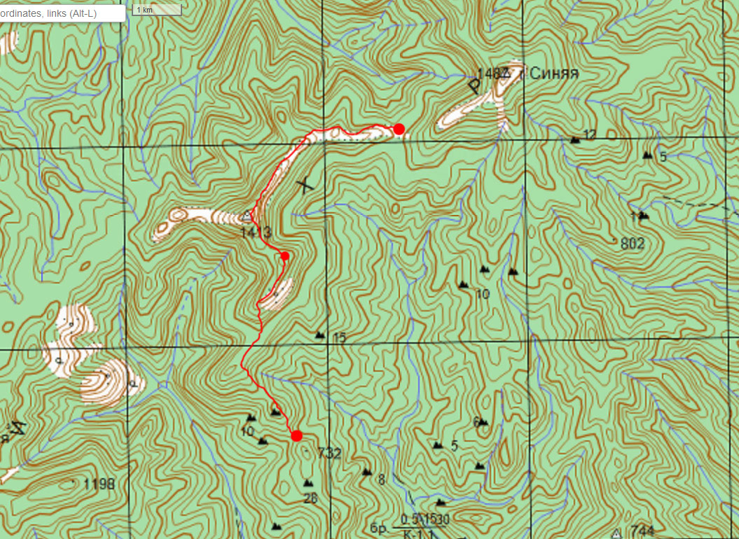 Путь 16. Ям Алинь хребет на карте.